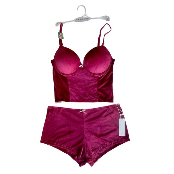 Rampage Velvet Lingerie Set Bra Top & Shorts Size M – NWT - Picture 8 of 8